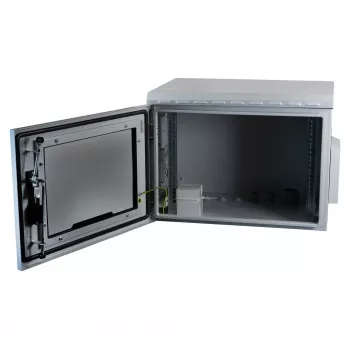 armário de parede de 19 polegadas IP55 EFB Elektronik 7U porta de vidro profundidade 450 mm, aço soldado, IP55, carga máx. 100 kg
