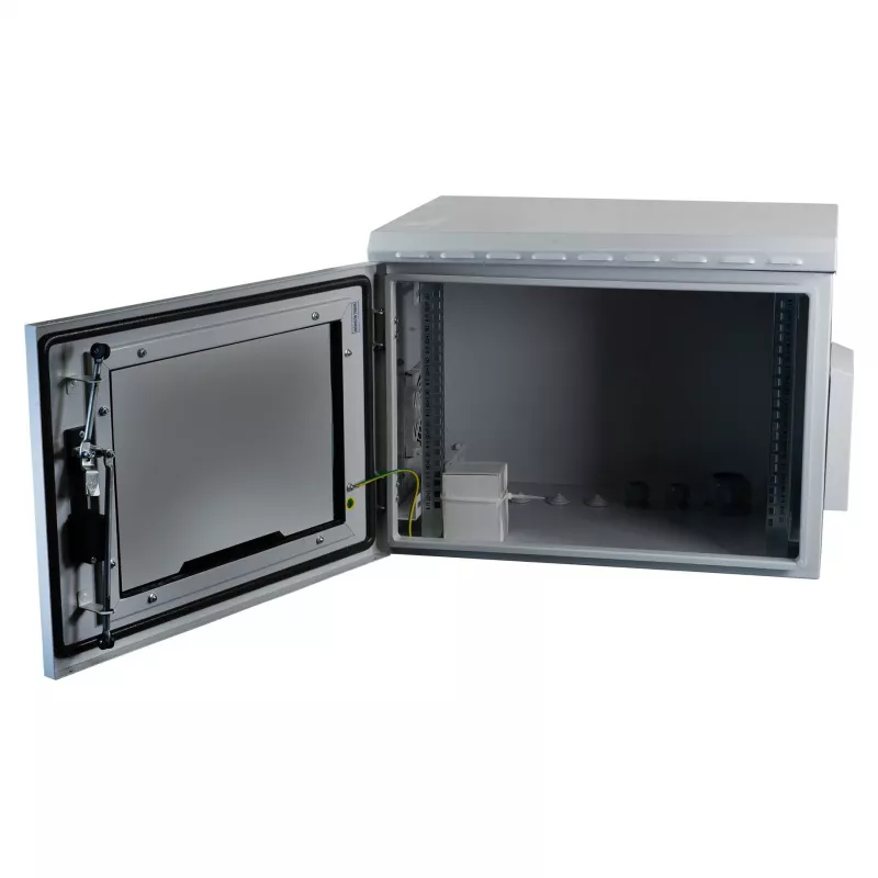 armário de parede de 19 polegadas IP55 EFB Elektronik 7U porta de vidro profundidade 450 mm, aço soldado, IP55, carga máx. 100 kg