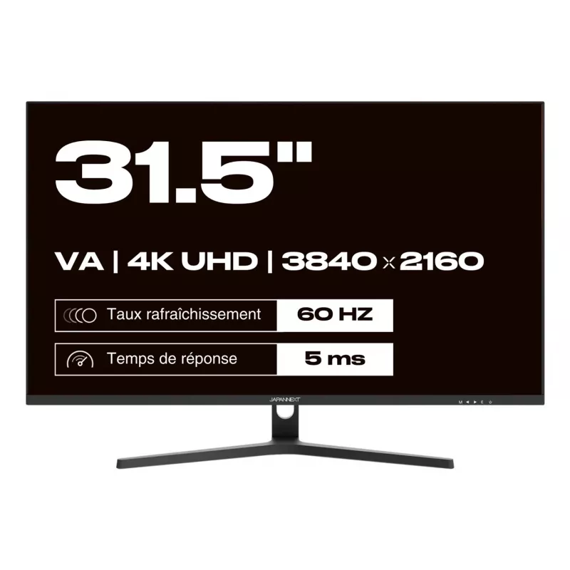 JAPANNEXT monitor 4K UHD 80 cm (31,5) 3840x2160 píxeis, painel VA, 5 ms, 60 Hz, AMD FreeSync, HDMI, DisplayPort (JN-V315UHDR)