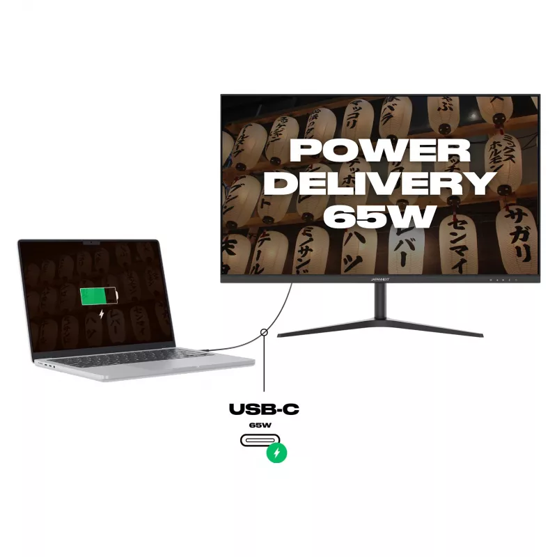 JAPANNEXT JN-IPS27WQHDR-C65W 16:9 HDMI/DP WQHD - ecrã plano (TFT/LCD)