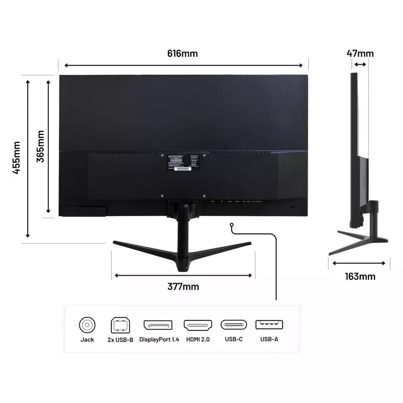 JAPANNEXT JN-IPS27WQHDR-C65W 16:9 HDMI/DP WQHD - ecrã plano (TFT/LCD)