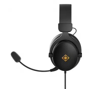 Deltaco GAM-190 headset gaming couro proteico cabo 3,5 mm preto