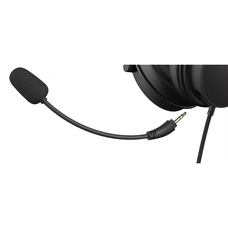 Deltaco GAM-190 headset gaming couro proteico cabo 3,5 mm preto