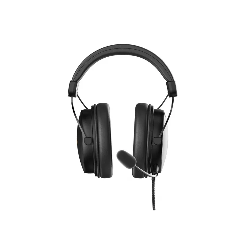 Deltaco GAM-190 headset gaming couro proteico cabo 3,5 mm preto