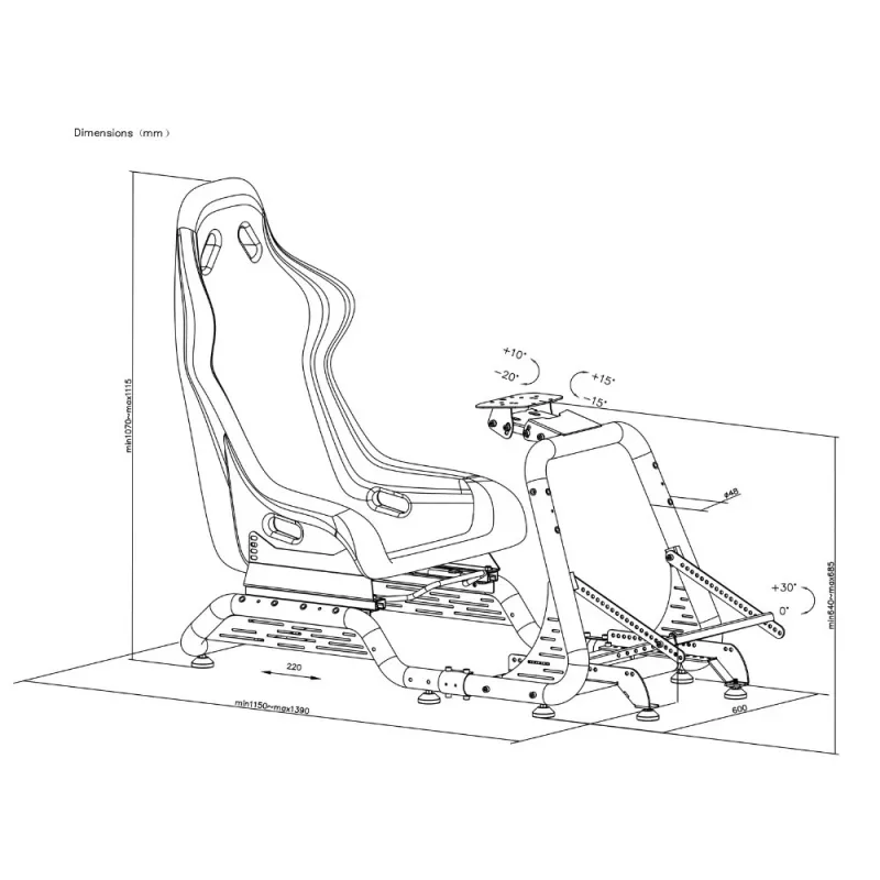OPLITE Cockpit GTR S8 Infinity preto retalho (entrega por transportadora)