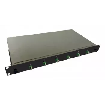 helos caixa de fusão de fibra ótica 19 6 x LC/APC Duplex OS2, pronta a fusionar, preta
