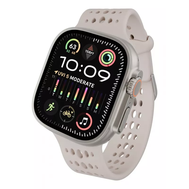 Decoded Silicone Ares O Band – pulseira de silicone para Apple Watch 44/46/49 mm (ton)