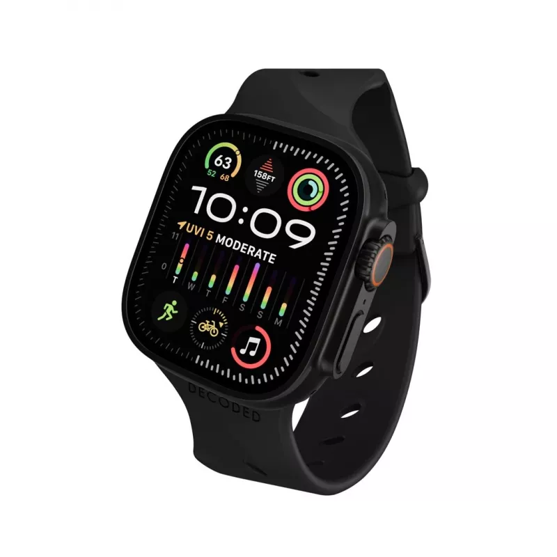 Decoded Silicone Ares Splice Band - pulseira de silicone para Apple Watch 44/46/49 mm (preto)