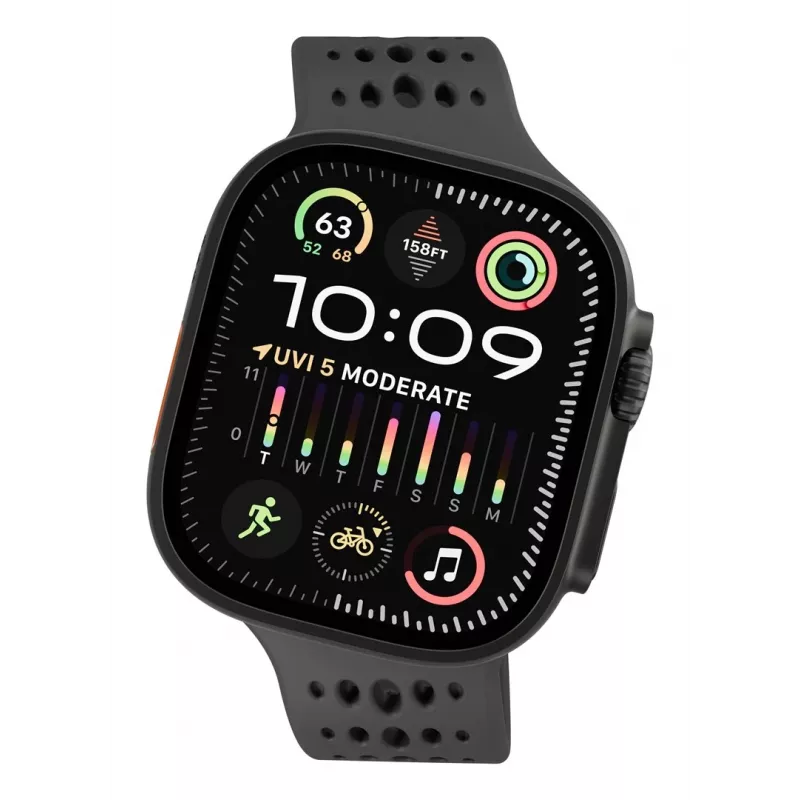 Decoded Silicone Ares O Band - pulseira de silicone para Apple Watch 44/46/49 mm (preto)