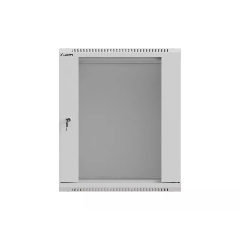 Armário Rack de parede 19 polegadas 12HE 540x350 cinzento porta de vidro (embalagem plana)