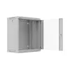 Armário Rack de parede 19 polegadas 12HE 540x350 cinzento porta de vidro (embalagem plana)