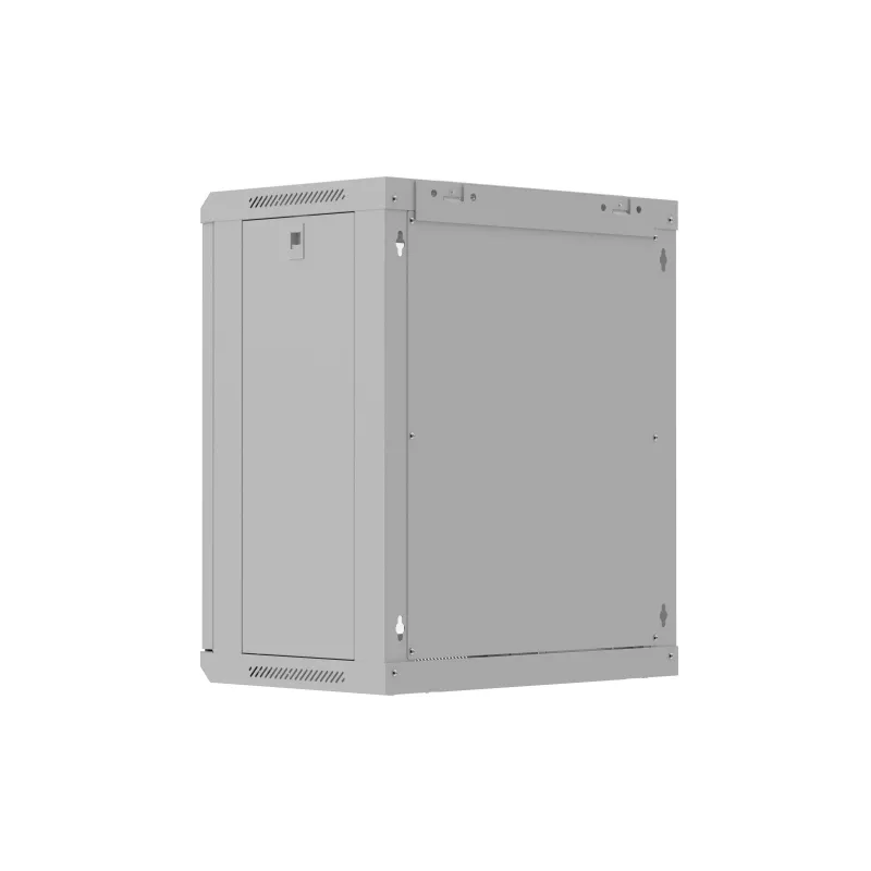 Armário Rack de parede 19 polegadas 12HE 540x350 cinzento porta de vidro (embalagem plana)