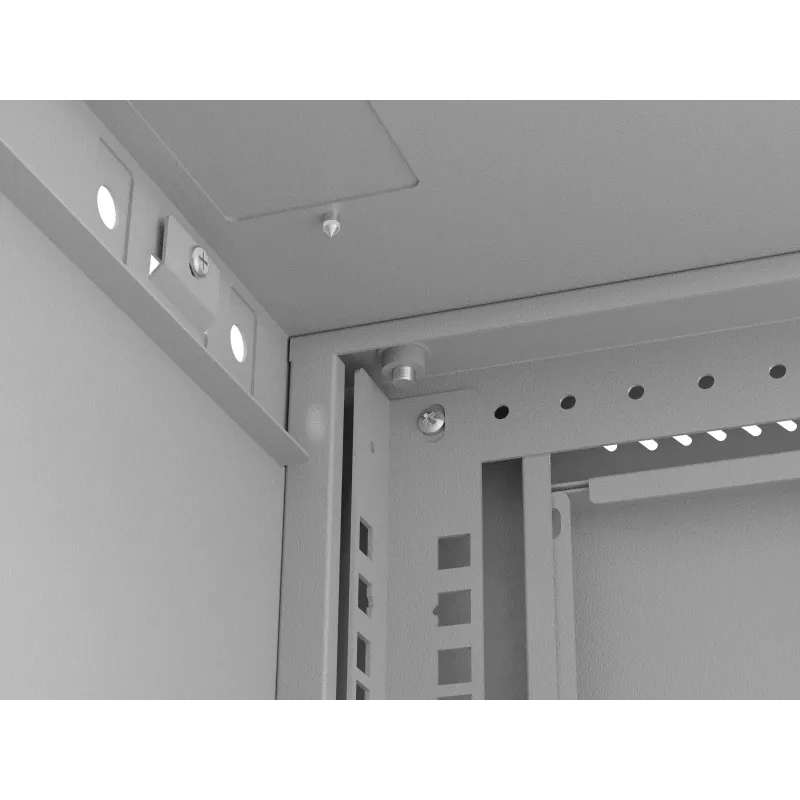 Armário Rack de parede 19 polegadas 12HE 540x350 cinzento porta de vidro (embalagem plana)