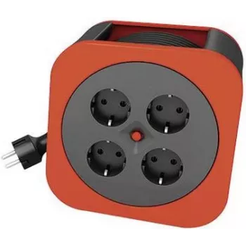 REV caixa de cabo S - rolo de extensão - corrente alternada 230 V - 3000 Watt - tomadas de saída: 4 (4 x tensão) - 10,0m - vermelho (0010012600)