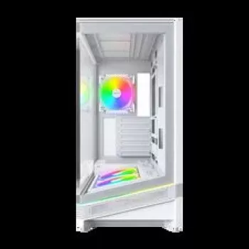 Caixa de PC Montech Sky 3, Midi-Tower, ATX, ARGB, vidro temperado – branco