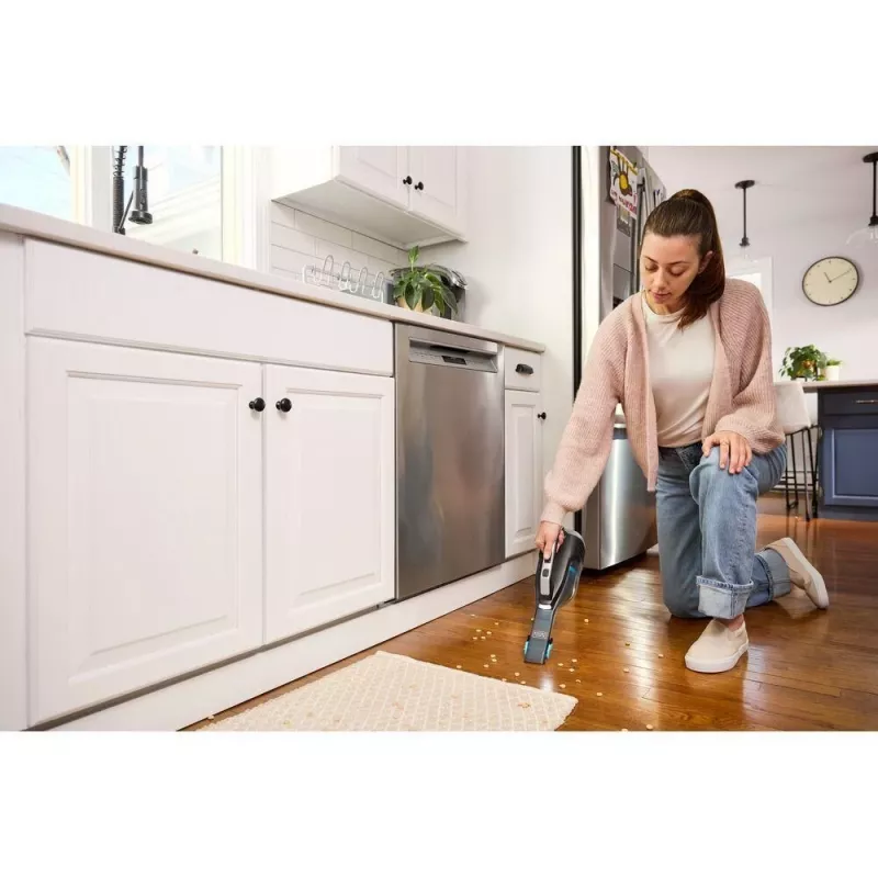Aspirador de mão sem saco Black & Decker DVD320B preto, prateado, turquesa