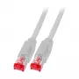 Cabo de patch EFB RJ45 Cat.6A S/FTP LSZH Draka UC900 TM21 cinzento 0,2m
