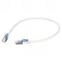 Cabo de patch EFB RJ45 Cat.6A S/FTP LSZH BC AWG26 bloqueável branco 0,5m