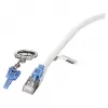 Cabo de patch EFB RJ45 Cat.6A S/FTP LSZH BC AWG26 bloqueável branco 0,5m
