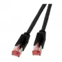 Cabo de patch EFB RJ45 Cat.6A S/FTP LSZH Draka UC900 TM21 preto 0,25m