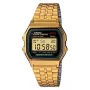 Casio A159WGEA-1DF Relógio digital unissexo Vintage com bracelete de aço inoxidável, dourado/preto (A159WGEA-1DF)