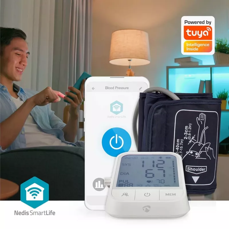 Medidor de tensão arterial Nedis SmartLife BTHBP10WT LCD 22-42 cm