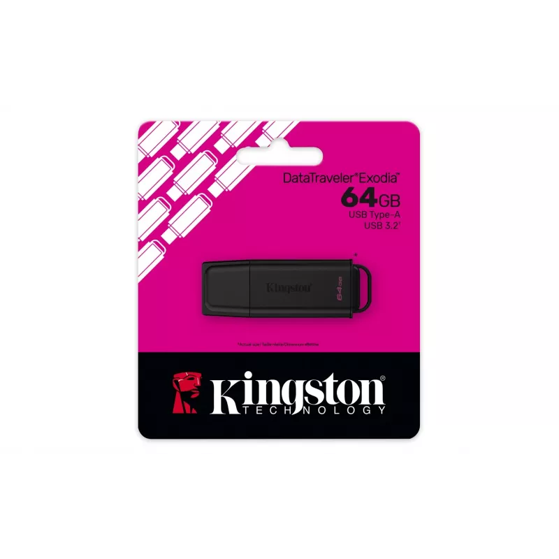 Kingston Technology DataTraveler 64GB USB 3.2 Gen 1 portátil Exodia preto