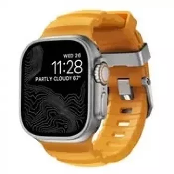 NOMAD Rocky Point Band - Bracelete para Apple Watch 46mm/49mm com FKM e titânio (sol, ferragens naturais)
