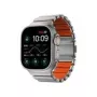 NOMAD Stratos Band - Bracelete de titânio para Apple Watch 49 mm com FKM (titânio natural, FKM Ultra-Orange)