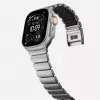 NOMAD Stratos Band - Bracelete de titânio para Apple Watch 49mm com FKM (titânio natural, FKM preto)