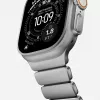 NOMAD Stratos Band - Bracelete de titânio para Apple Watch 49mm com FKM (titânio natural, FKM preto)