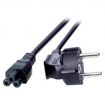 Cabo de alimentação ficha Schuko 90° - C5 180°, preto, 1,8 m, 3 x 0,75 mm EFB