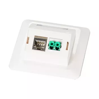Conjunto de moldura multifunções com adaptador de 1 e 2 portas formato Keystone (HDMI, USB, EFB