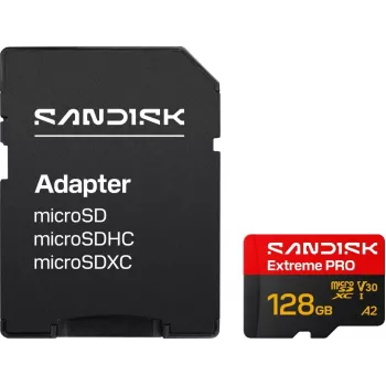 SanDisk microSDXC Extreme PRO 128 GB UHS-I V30 A2 até 250 MB/s de leitura
