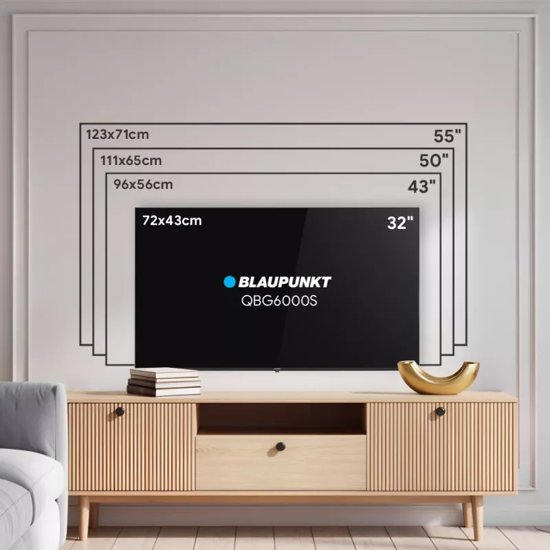 Blaupunkt TV QLED | 32QBG6000S | 32 polegadas | Smart TV | Google TV | Preto