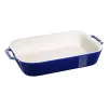 Staub Forma retangular de cerâmica, azul-escuro, 34x24x7,6
