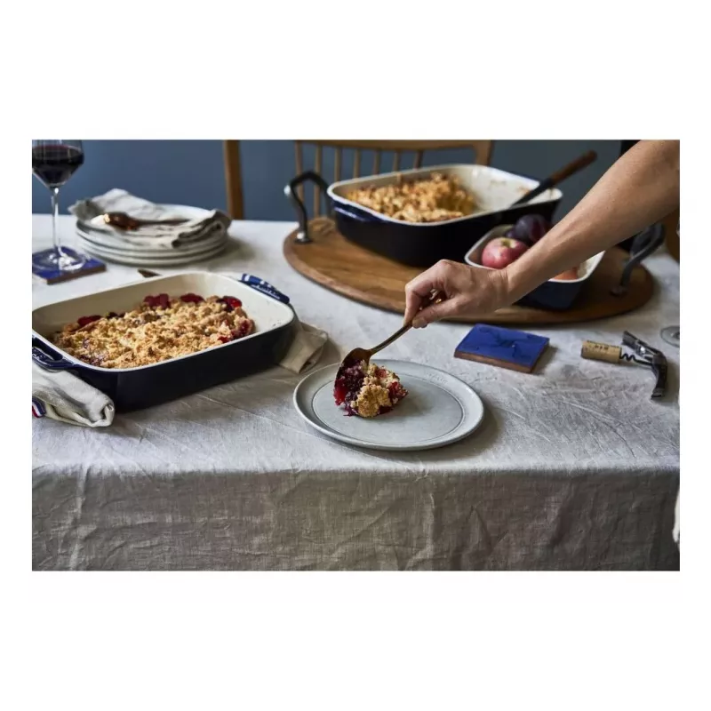 Staub Forma retangular de cerâmica, azul-escuro, 34x24x7,6