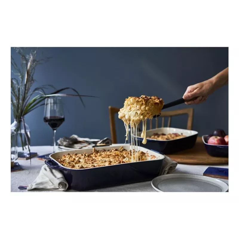 Staub Forma retangular de cerâmica, azul-escuro, 34x24x7,6