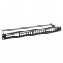 Patch panel 1U 19 polegadas EFB Elektronik Painel de distribuição 48,3 cm, 24 portas com 24x keystone RJ45 Slimline Cat.6A