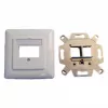 EFB Elektronik Conjunto de moldura Keystone de 2 portas ET-25091 — saída reta DIN49075, RAL9003 branco, moldura 80×80 mm com placa central 50×50 mm