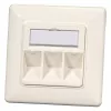 EFB Elektronik Conjunto de moldura Keystone de 2 portas ET-25091 — saída reta DIN49075, RAL9003 branco, moldura 80×80 mm com placa central 50×50 mm