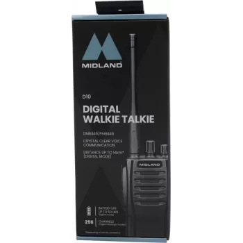 Midland D10 Digital DMR446 Rádio — rádio portátil digital DMR446