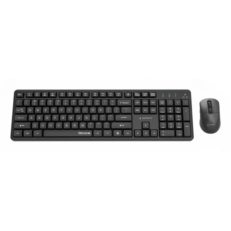 Gembird KBS-WMS-01 conjunto teclado e rato sem fios, inglês, preto