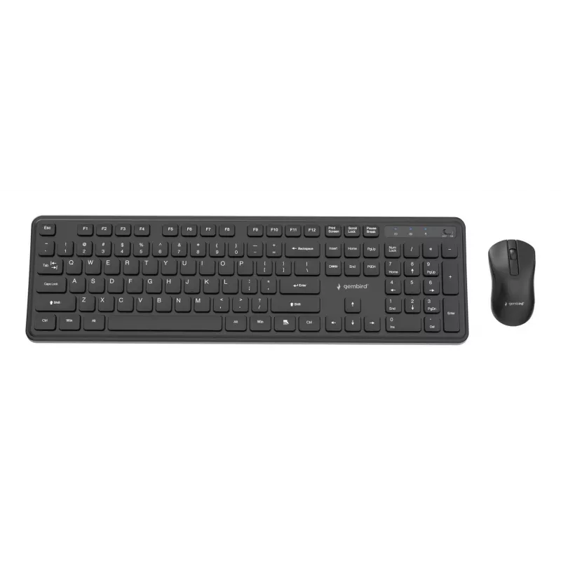 Gembird KBS-WPS-01 conjunto teclado e rato sem fios, inglês, preto