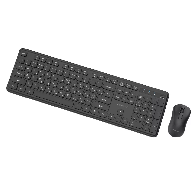 Gembird KBS-WPS-01-CYRL conjunto teclado e rato sem fios, cirílico, preto