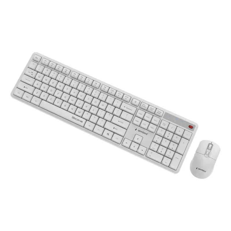 Teclado + rato sem fios ENG/BRANCO KBS-WMS-01-W Gembird