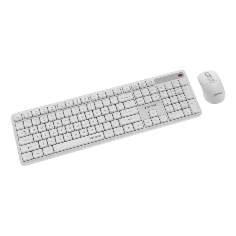 Teclado + rato sem fios ENG/BRANCO KBS-WMS-01-W Gembird
