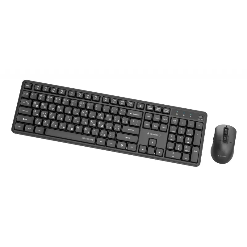 Gembird KBS-WMS-01-CYRL conjunto teclado e rato sem fios, cirílico, preto