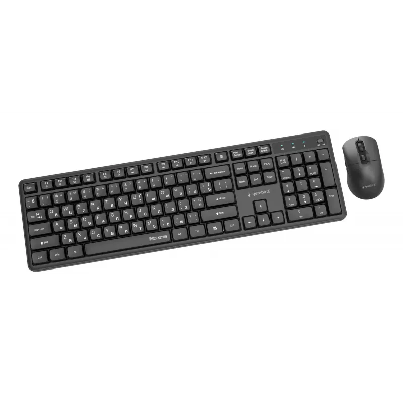 Gembird KBS-WMS-01-CYRL conjunto teclado e rato sem fios, cirílico, preto