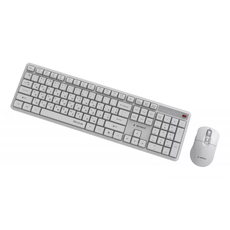 Teclado + rato sem fios KBS-WMS-01-W-CYRL Gembird